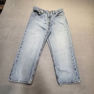 Old Navy Jeans Womens 4 Blue Straight Leg Capri Distressed Denim